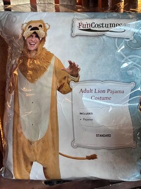 NW/OT FunCostumes.com Standard Size Lion Pajama Jumpsuit Costume #FUN1241AD